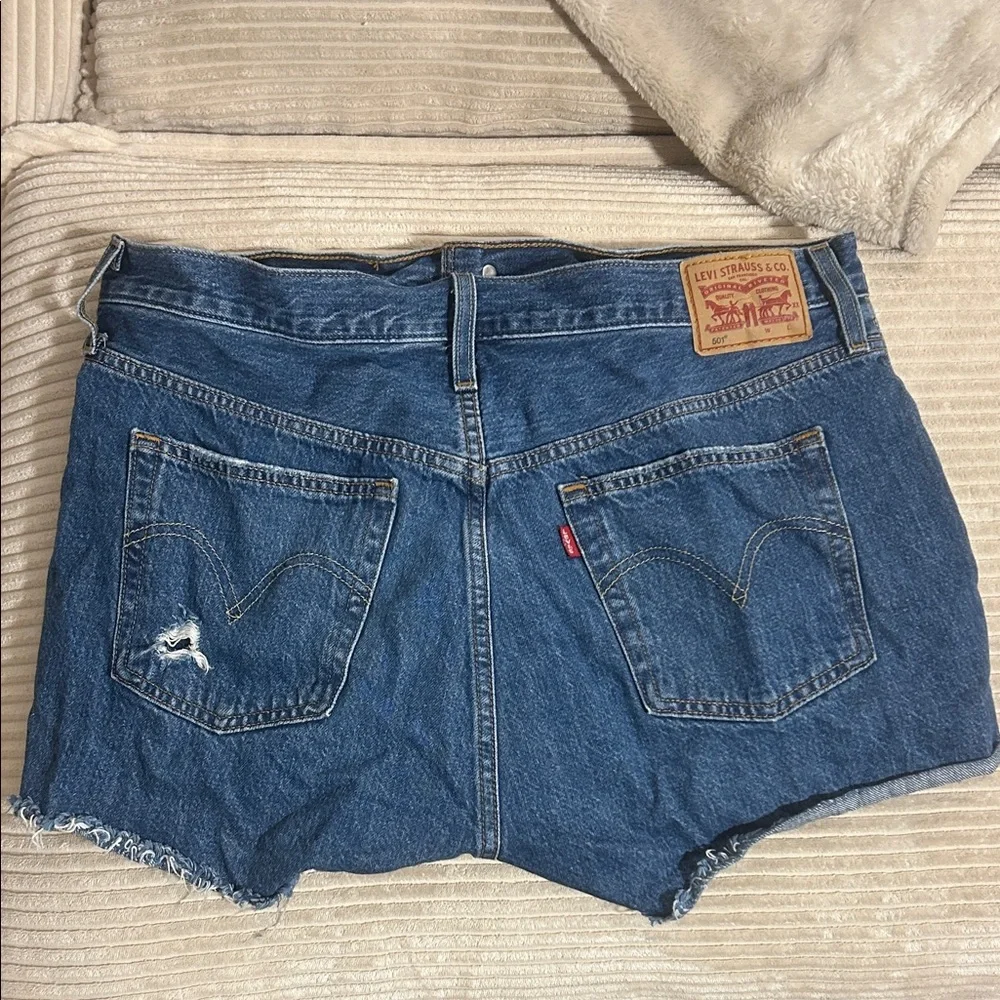 Levi's 501 Distressed Blue Jean Shorts